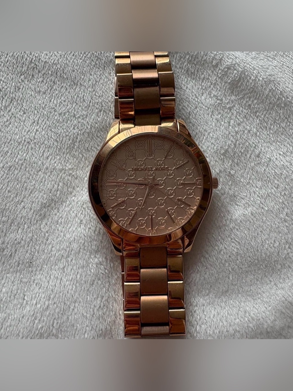 Michael Kors Rose Gold Logo-Pattern Bracelet Watch Brand New without Tags